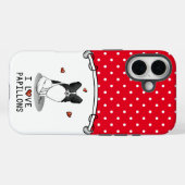 私はパピヨンが大好き(白と黒)ハート犬かわいい Case-Mate iPhoneケース (裏面 (横))
