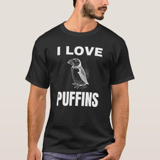 私はパフィンが大好き Tシャツ (正面)