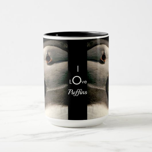 私はパフィンバードワイルドライフ誕生日コーヒーマグ大好き マグカップ (中央)