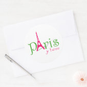 私はパリが大好きだ ラウンドシール (封筒)