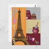 私はパリが大好きです ポストカード (正面/裏面)