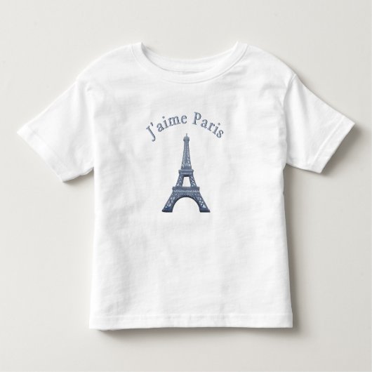 私はパリが大好き – J'aimeパリ – & フランスの引用文on Back トドラーTシャツ (正面)