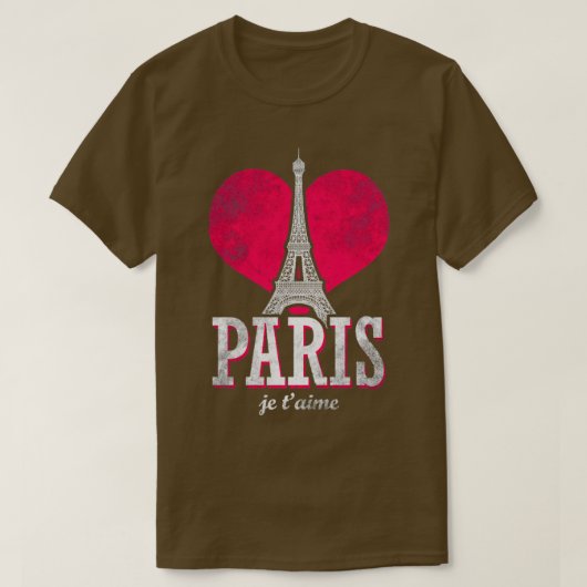 私はパリが大好き Tシャツ (デザイン正面)