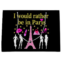 私はパリに行きたい ラージペーパーバッグ