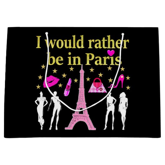 私はパリに行きたい ラージペーパーバッグ (正面)