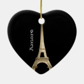 私はパリのクリスマスのオーナメントのカスタムな上品2015年を愛します セラミックオーナメント (裏面)