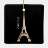 私はパリのクリスマスのオーナメントのカスタムな上品2016年を愛します セラミックオーナメント (裏面)