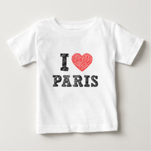 私はパリのスケッチを愛します ベビーTシャツ