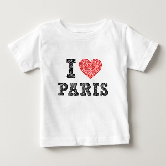 私はパリのスケッチを愛します ベビーTシャツ (正面)