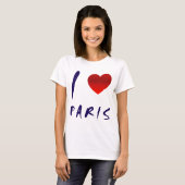 私はパリのワイシャツを愛します Tシャツ (正面フル)
