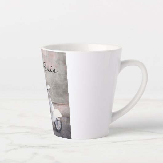 私はパリホワイトモータースクーターが大好き カフェラテマグ (右)
