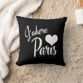 私はパリ- J'adoreパリのヴィンテージのスタイルを愛します クッション (ブランケット)