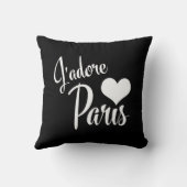 私はパリ- J'adoreパリのヴィンテージのスタイルを愛します クッション (裏面)