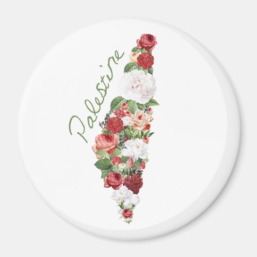 私はパレスチナが大好き私の故郷パレスチナの地図を作る マグネット (正面)