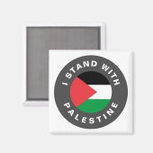 私はパレスチナカスタム文字旗で立つ マグネット (正面/裏面)