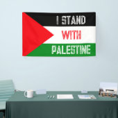 私はパレスチナ国旗を掲げている 横断幕 (トレードショー)