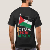 私はパレスチナ国旗を掲げている Tシャツ (裏面)