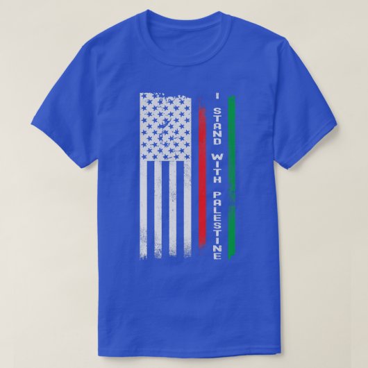 私はパレスチナ国旗を掲げている Tシャツ (デザイン正面)