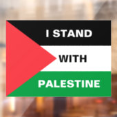 私はパレスチナ文字カスタムパレスチナ国旗と共に立つ ウィンドウサイン (シート2)
