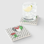 私はパレスチナIハートパレスチナが大好き ストーンコースター (横)