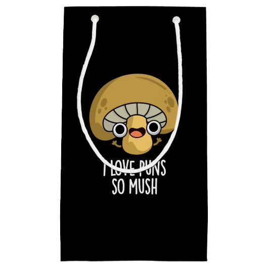 私はパンが大好きムースおもしろいマッシュルームプンダーク スモールペーパーバッグ (正面)