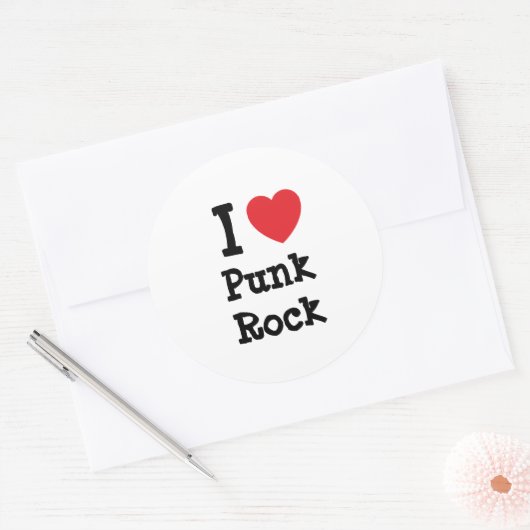 私はパンクロックハートが大好カスタムきパーソナライズされた ラウンドシール (封筒)