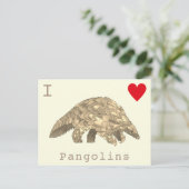 私はパンゴリンの珍しい野生動物のスローガンが大好き ポストカード (スタンド正面)
