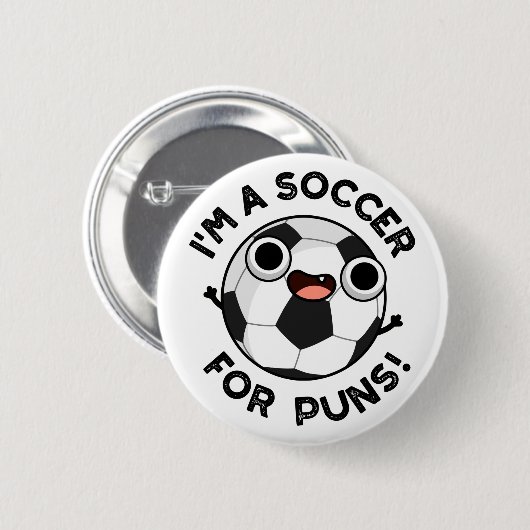 私はパンズスポーツパンのおもしろいサッカーだ 缶バッジ (正面&裏面)