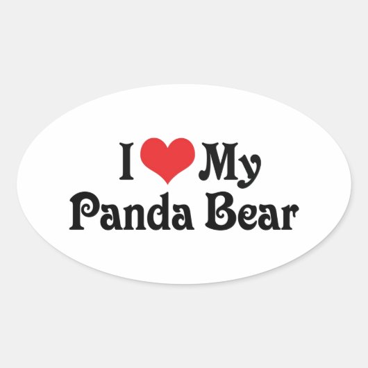 私はパンダが大好き 楕円形シール (正面)