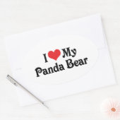 私はパンダが大好き 楕円形シール (封筒)