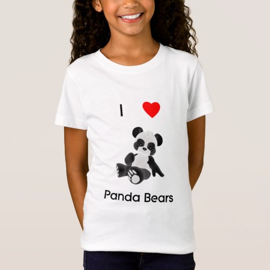 私はパンダくまを愛します Tシャツ (正面)