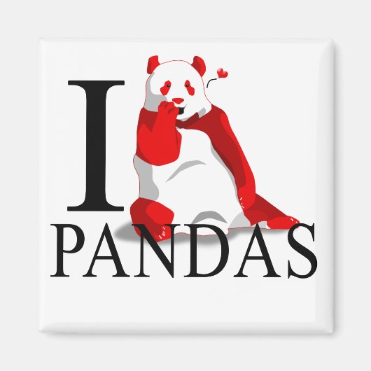 私はパンダの磁石が大好き マグネット (正面)