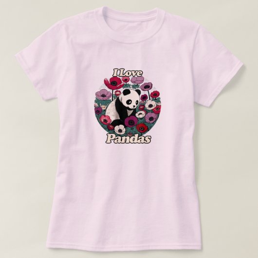 私はパンドラ(PANDA)パンダが大好き Tシャツ (デザイン正面)