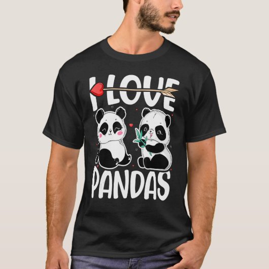 私はパンドラ(PANDA)パンダが大好き Tシャツ (正面)