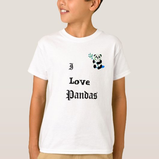 私はパンドラ(PANDAS)の子供の汗シャツが大好き Tシャツ (正面)