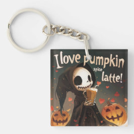 私はパンプキンスパイスラテデジタルアートが大好き キーホルダー