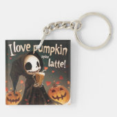 私はパンプキンスパイスラテデジタルアートが大好き キーホルダー (裏面)