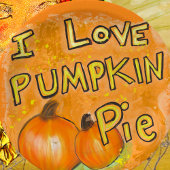 '私はパンプキンパイグラフィックが大好きクラシック ペーパープレート