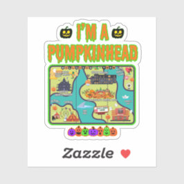 私はパンプキンヘッド地図のステッカーだ シール