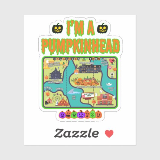 私はパンプキンヘッド地図のステッカーだ シール (シート)