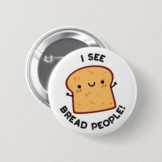 私はパン人の映画おもしろい引用文パンを見る 缶バッジ (正面&裏面)