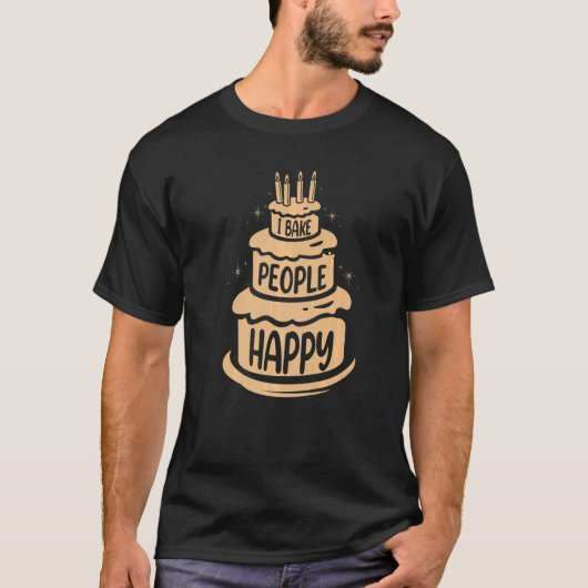 私はパン屋やベーキングファンのために人々を幸せに焼く Tシャツ (正面)