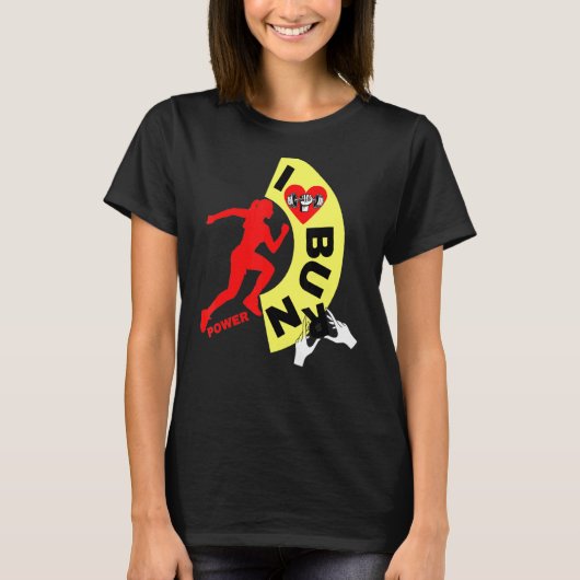 私はパン&バーンパワーが大好き Tシャツ (正面)
