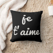 私はパーソナライズされたあなたを愛しフランスのて縫った クッション (ブランケット)