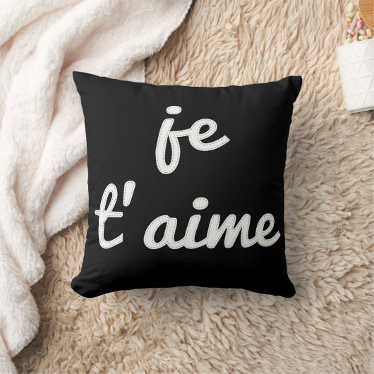 私はパーソナライズされたあなたを愛しフランスのて縫った クッション (ブランケット)