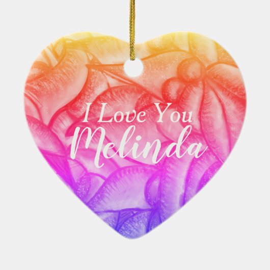 私はパーソナライズされたあなたを愛するハート セラミックオーナメント (裏面)