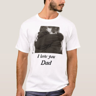 私はパーソナライズされたあなたを愛するパパ写真装飾用クッション Tシャツ