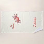 私はパーソナライズされたクラビーおもしろい ビーチタオル (正面)