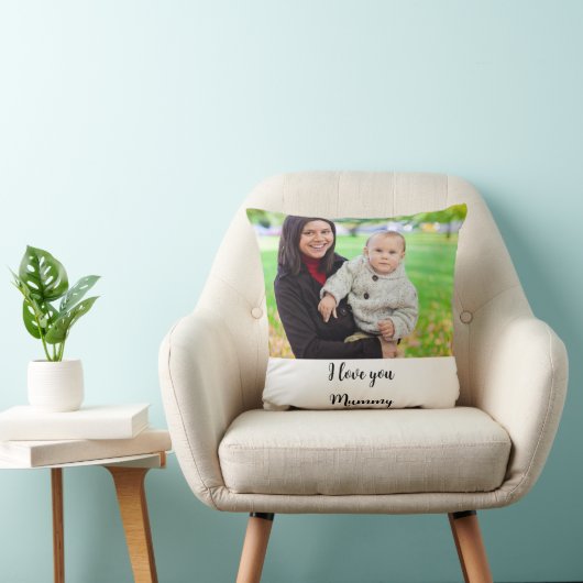 私はパーソナライズされたママの写真が大好き クッション (椅子)