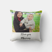 私はパーソナライズされたママの写真が大好き クッション (正面)